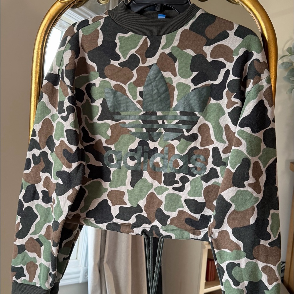 Adidas Camo Crop Sweatshirt
